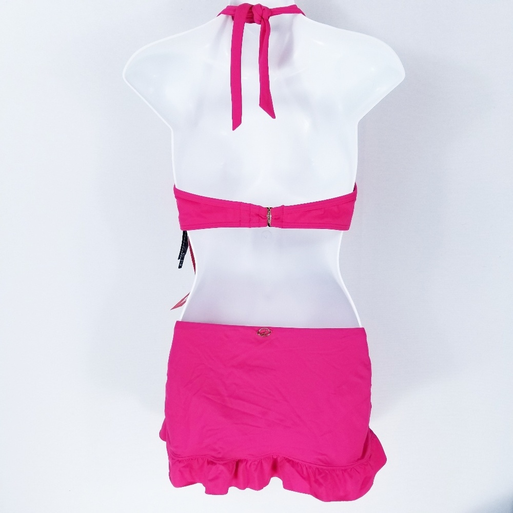 Jantzen Bikini Halter Top Skirt Botton 8 Pink - Picture 2 of 8